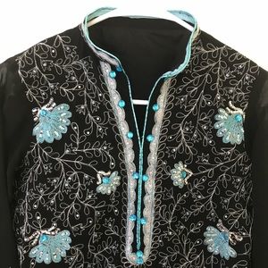 Pakistani/ Indian black and light blue dress